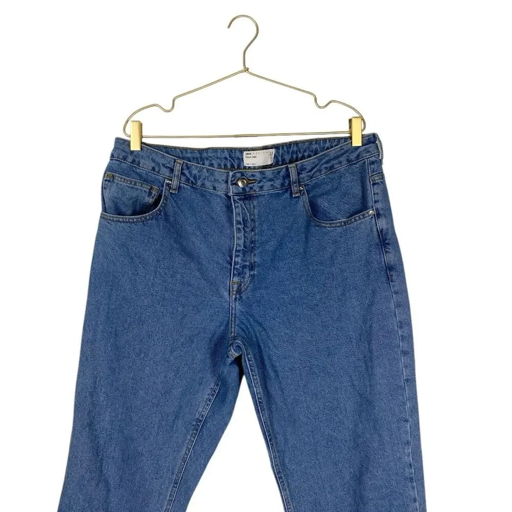 ASOS Design Classic Rigid Jeans Mid Wash Blue‎ Slim Fit Tapered Mens 38x34 594